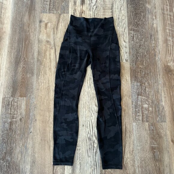 lululemon align camo leggings size 4 25" length with pockets - Picture 1 of 5